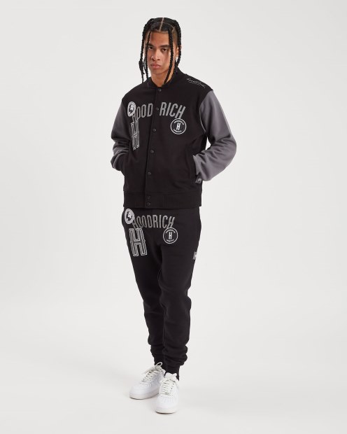Chaqueta Universitaria Hoodrich Black/Iron Gate/reflectante Og Pacific