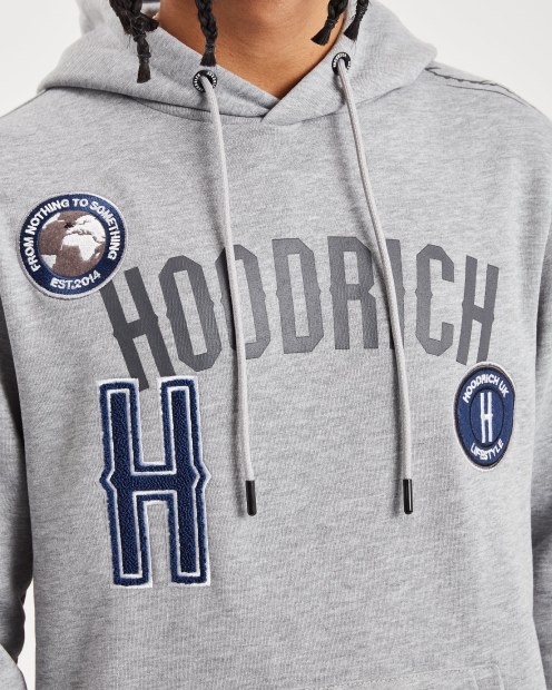 Hoodrich Sudadera Con Capucha Gris Jaspeado/azul Og Pacific