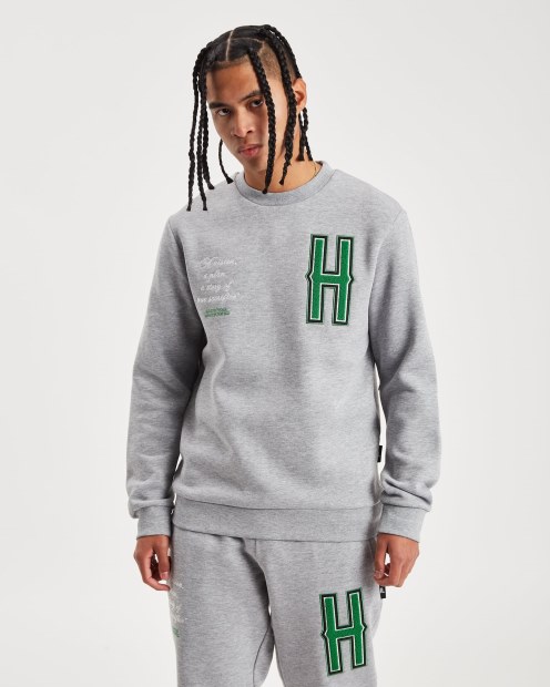 Sudadera Con Capucha Og Pulserich Gris Jaspeado/blanco/verde/negro