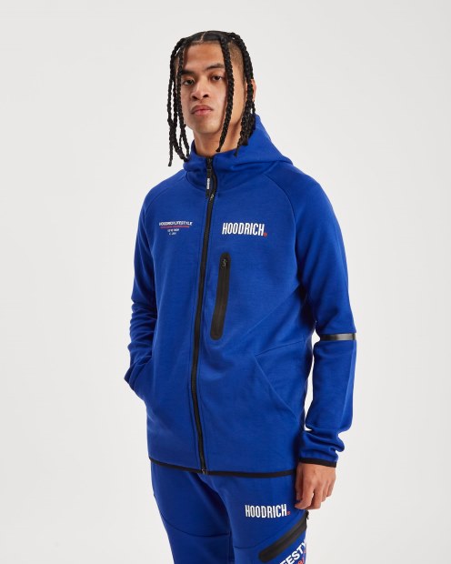 Hoodrich Sudadera Con Capucha Y Cremallera Completa Sodalite Azul/blanco/fiesta Og