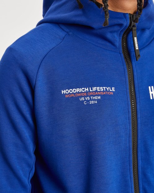 Hoodrich Sudadera Con Capucha Y Cremallera Completa Sodalite Azul/blanco/fiesta Og