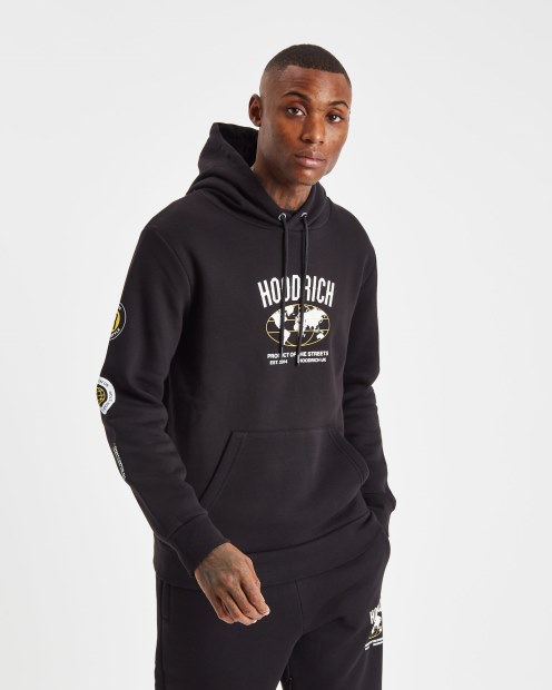 Hoodrich Og Mark Sudadera Con Capucha Negro/blanco/iluminado