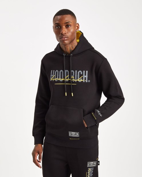 Hoodrich Sudadera Con Capucha Negra/puerta De Hierro/amarillo Og Blend