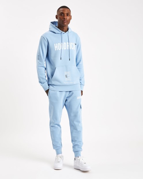 Sudadera Con Capucha Hoodrich Azul Bebé/blanco/negro Og Akira V6