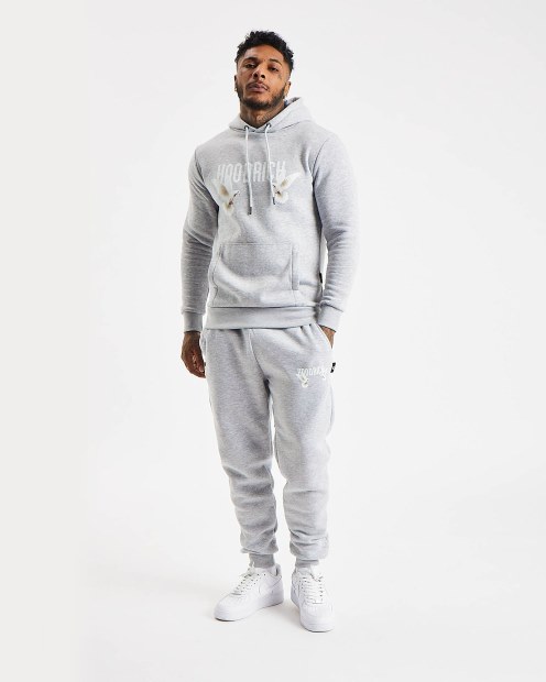 Joggers Con Capucha Og Take Flightgris Intenso/blanco/azul Celeste