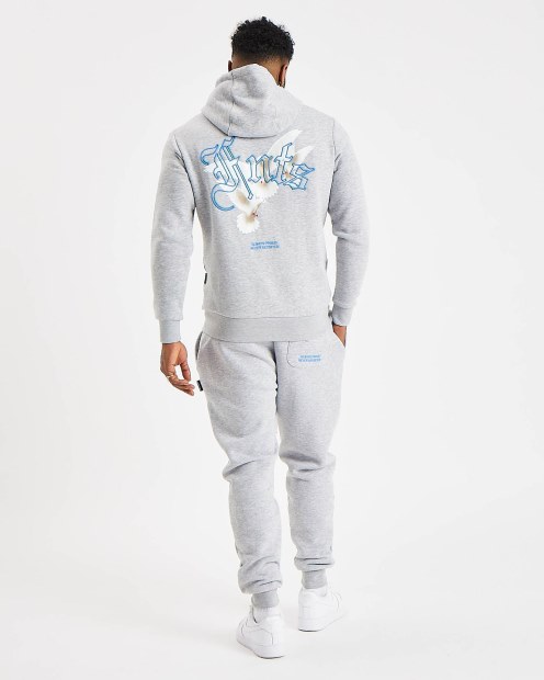 Joggers Con Capucha Og Take Flightgris Intenso/blanco/azul Celeste