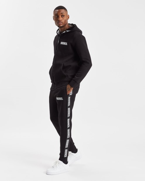 Joggers Negros/blancos Hoodrich Og Infield