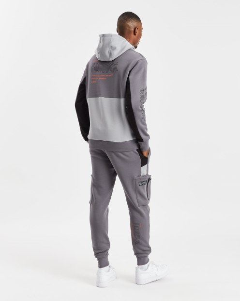 Joggers Estilo Cargo Con Estampado De Hierro/aguanieve/negro/naranja De Hoodrich