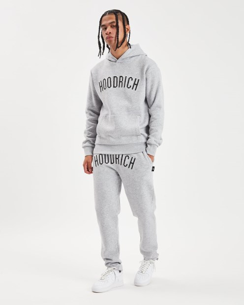 Joggers Con Capucha Rich Og Essence Gris Jaspeado/blanco/negro