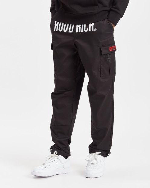 Pantalones Cargo Og Trek Negros/blancos/rojos Hoodrich