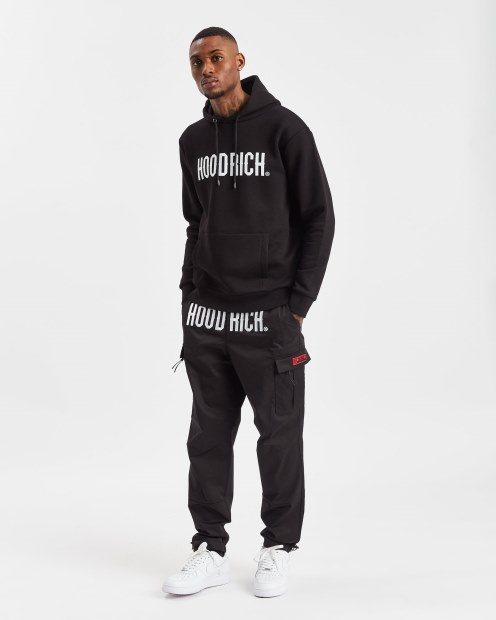 Pantalones Cargo Og Trek Negros/blancos/rojos Hoodrich