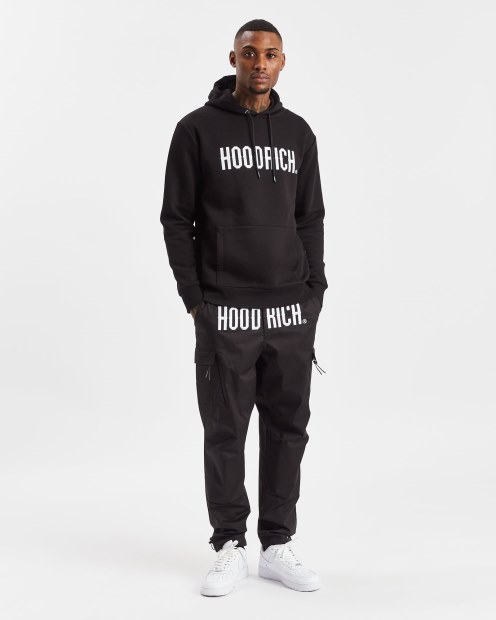 Pantalones Cargo Og Trek Negros/blancos/rojos Hoodrich