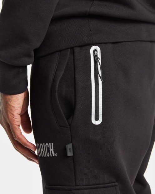 Joggers Tipo Cargo Negros/reflectantes Con Vista Og Hoodrich