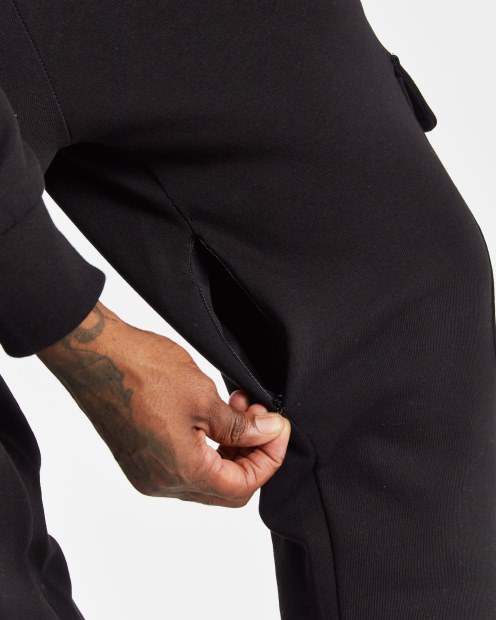 Joggers Tipo Cargo Negros/reflectantes Con Vista Og Hoodrich