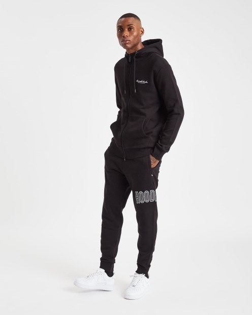 Joggers Og Stack Negros/blancos Hoodrich