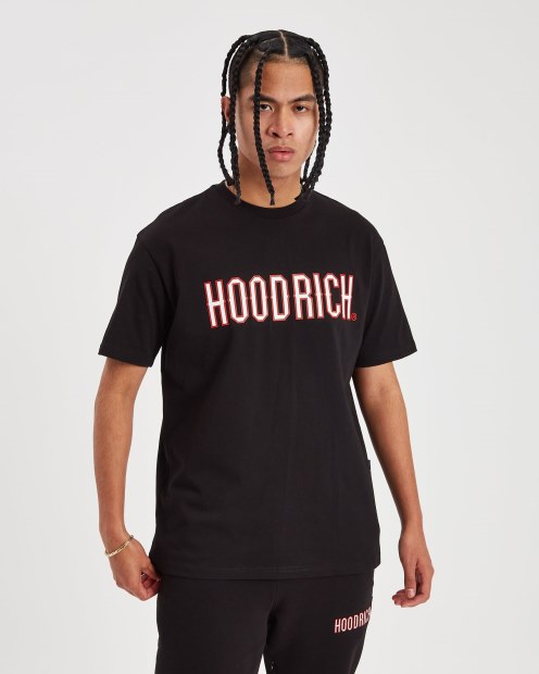 Camiseta Negra/blanca/lychee Hoodrich Og Crush V2