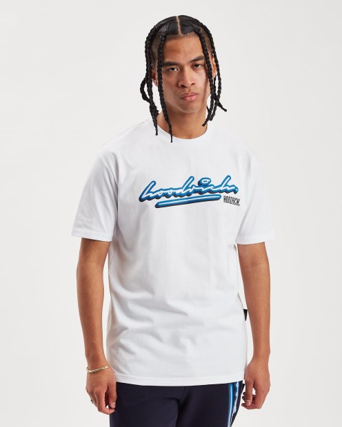 Camiseta Blanca/azul Celeste/negra Og Ink Hoodrich