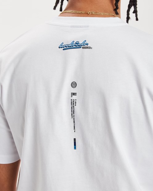 Camiseta Blanca/azul Celeste/negra Og Ink Hoodrich