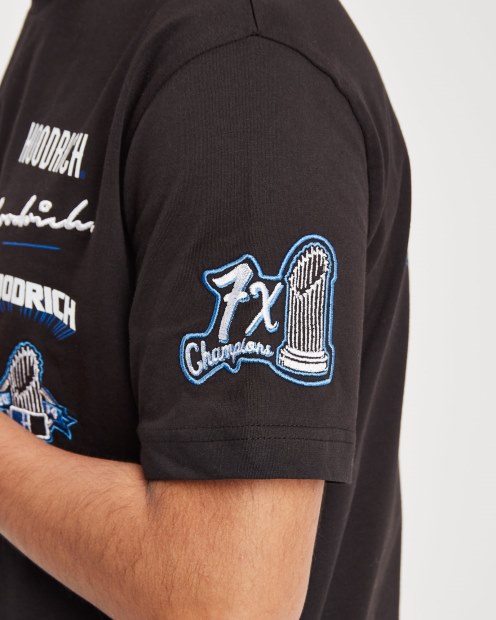 Camiseta Negra/blanca/azul Hoodrich Og Stadium