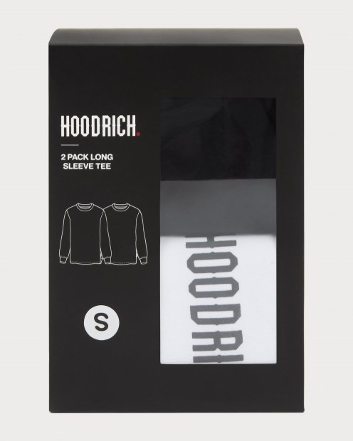 Paquete De 2 Camisetas De Manga Larga Og Core Blancas/negras Hoodrich