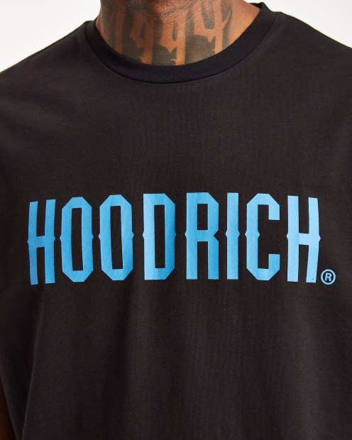 Camiseta Negra/azul Celeste Hoodrich Og Core