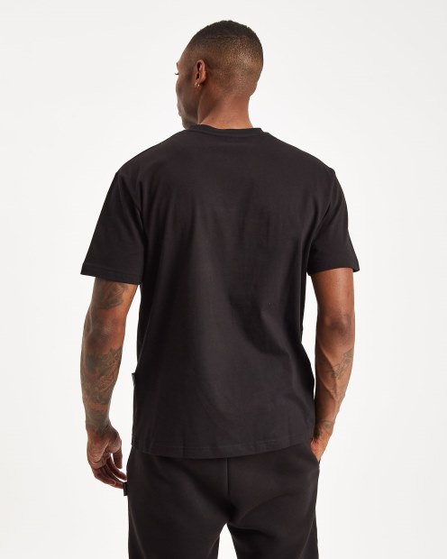 Camiseta Negra/azul Celeste Hoodrich Og Core