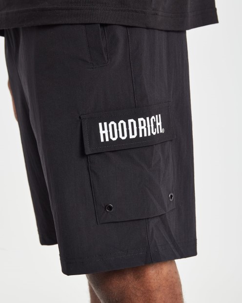Hoodrich Shorts Cargo Og Negros/blancos