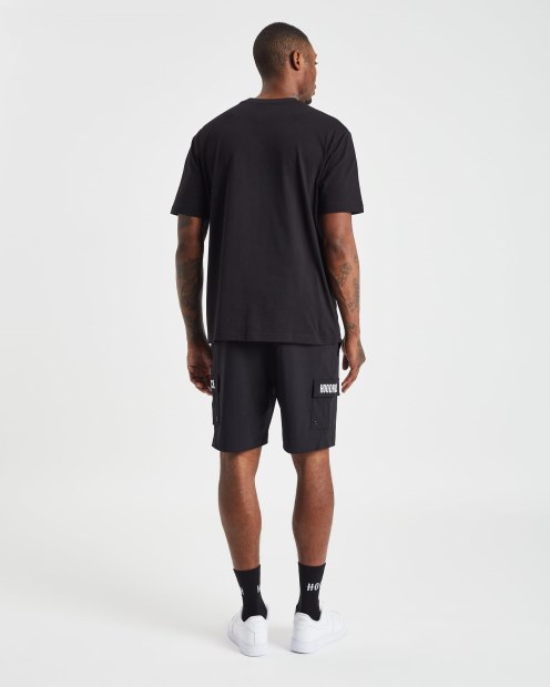 Hoodrich Shorts Cargo Og Negros/blancos