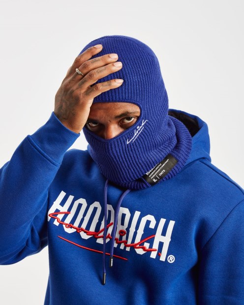 Pasamontañas De Punto Og Azul/blanco/negro Hoodrich