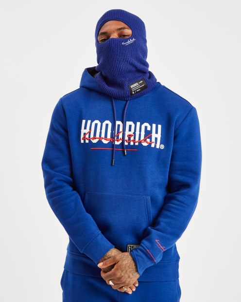 Pasamontañas De Punto Og Azul/blanco/negro Hoodrich