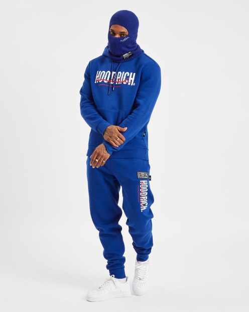 Pasamontañas De Punto Og Azul/blanco/negro Hoodrich