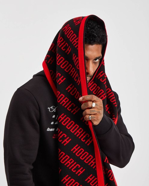 Bufanda Roja/negra/blanca Hoodrich Og Logo