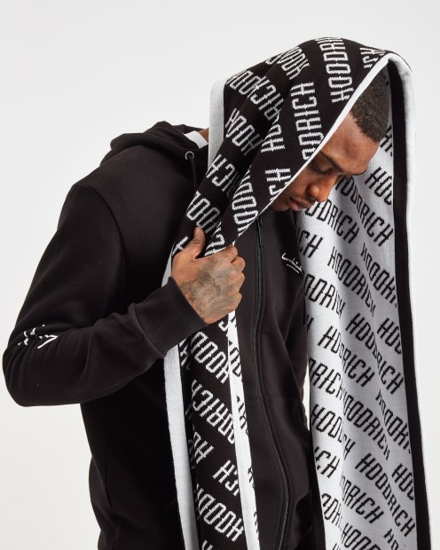 Bufanda Reversible Negra/blanca Con Logo Og Hoodrich