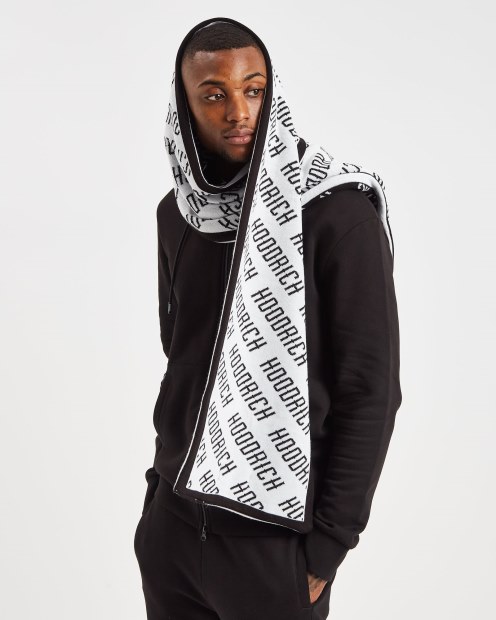 Bufanda Reversible Negra/blanca Con Logo Og Hoodrich