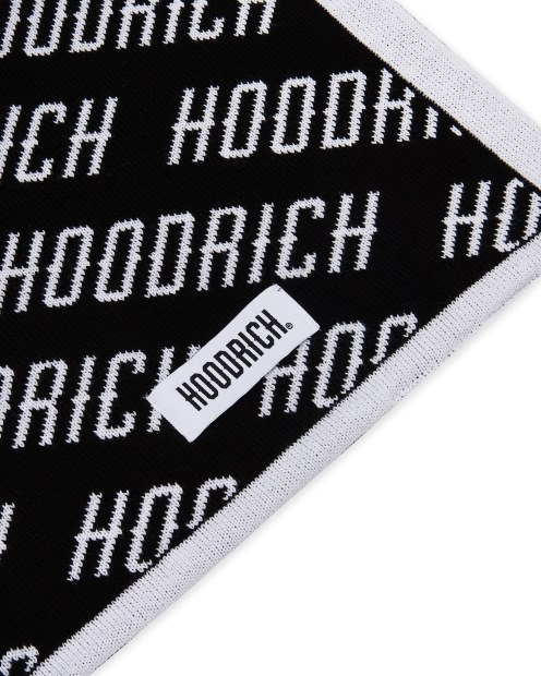 Bufanda Reversible Negra/blanca Con Logo Og Hoodrich