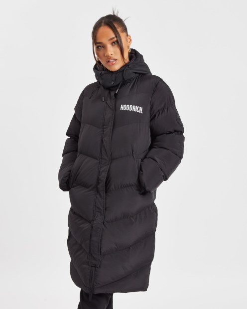 Chaqueta Larga Negra/blanca Og Sia Hoodrich