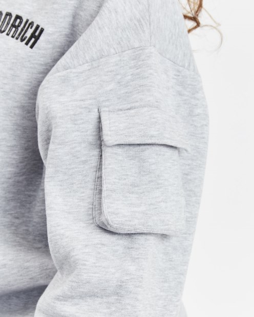 Hoodrich Sudadera Con Cremallera Completa En Gris Jaspeado/negro (reposición) Og Luna
