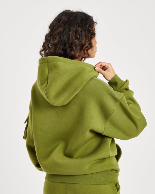 Hoodrich Og Luna Sudadera Con Cremallera Completa Verde Oliva/negro