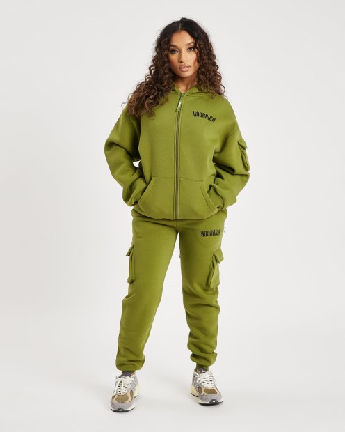 Hoodrich Og Luna Sudadera Con Cremallera Completa Verde Oliva/negro