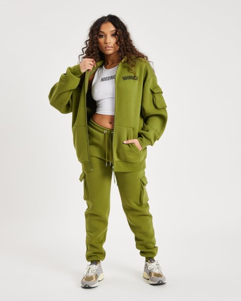 Hoodrich Og Luna Sudadera Con Cremallera Completa Verde Oliva/negro