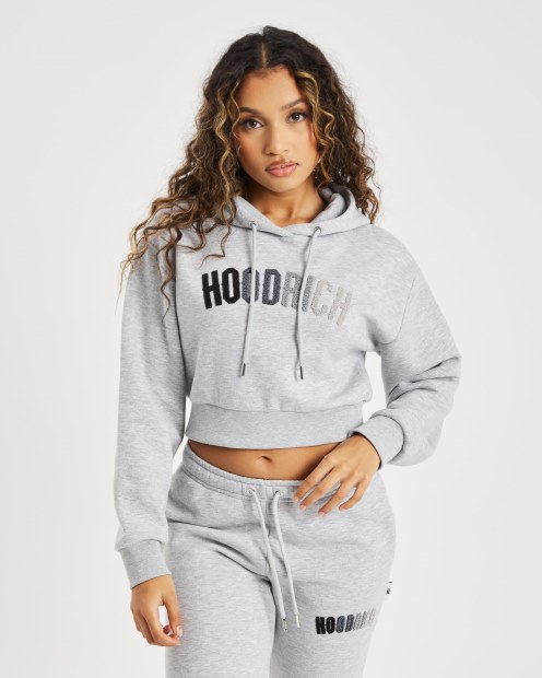 Sudadera Corta Con Capucha Og Kraze Gris Jaspeado/gris (reposición) Hoodrich