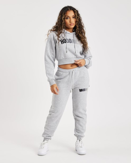 Sudadera Corta Con Capucha Og Kraze Gris Jaspeado/gris (reposición) Hoodrich