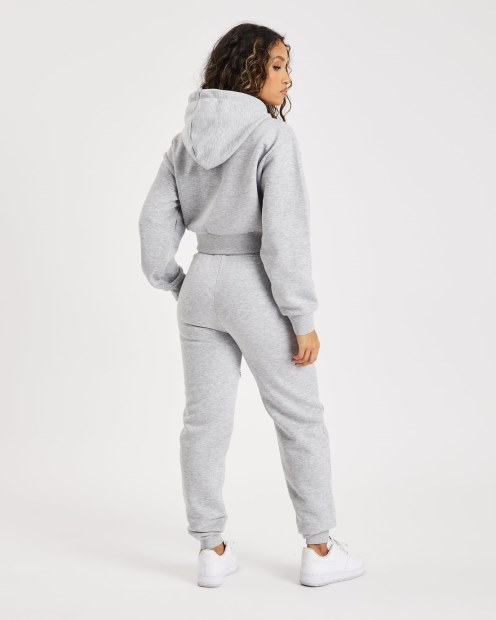 Sudadera Corta Con Capucha Og Kraze Gris Jaspeado/gris (reposición) Hoodrich