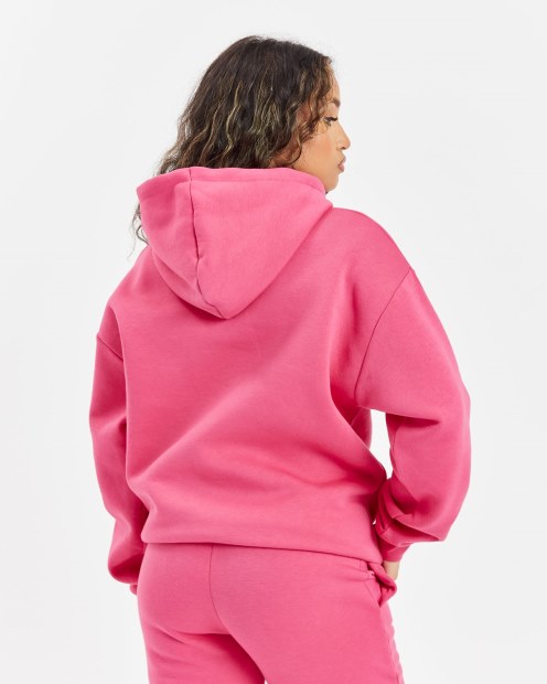 Sudadera Con Capucha Rosa/blanca Og Storm Con Logo Pequeño Hoodrich