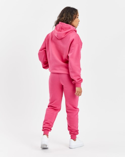 Sudadera Con Capucha Rosa/blanca Og Storm Con Logo Pequeño Hoodrich