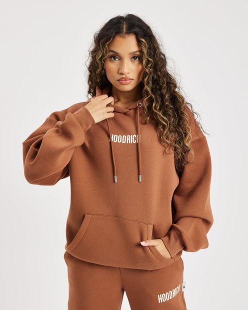 Sudadera Con Capucha Og Storm Con Logo Pequeño Marrón/crema Hoodrich