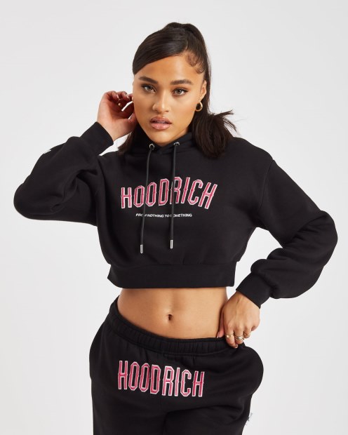 Sudadera Corta Con Capucha Hoodrich Og Brisa Negro/blanco/rosa