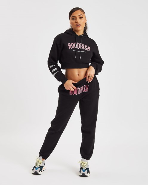 Sudadera Corta Con Capucha Hoodrich Og Brisa Negro/blanco/rosa