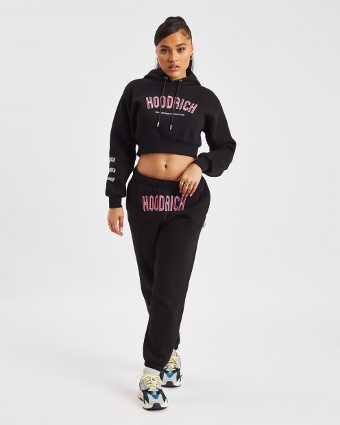 Sudadera Corta Con Capucha Hoodrich Og Brisa Negro/blanco/rosa