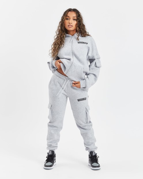Joggers Og Luna Cargo Con Capuchagris Jaspeado/negro (reposición)